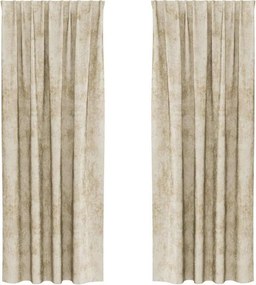 vidaXL Bársonyfüggönyök függönyökkel 2 pcs Krém 225 x 140 cm Bársony