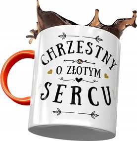 Narancssárga Bögre Keresztelőre Születésnapra Nyomtatott Fotóval