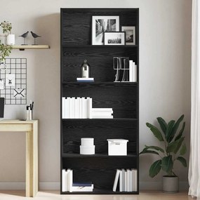 fekete tölgy szerelt fa könyvszekrény 80x30x189 cm