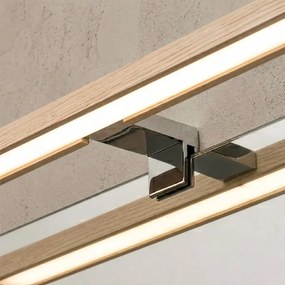 Brilagi-LED Fürdőszobai tükörvilágítás 3 az 1-ben WOODY MIRROR LED/12W/230V 60 cm IP44 króm/tölgy
