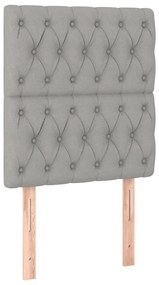 világosszürke szövet LED-es fejtámla 80x7x118/128 cm