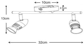 Lucide 13955/10/12 - LED Spotlámpa CARO-LED 2xGU10/5W/230V króm