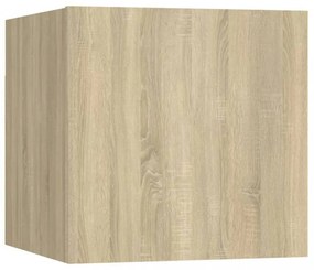 7 részes sonoma tölgyszínű szerelt fa TV-szekrényszett