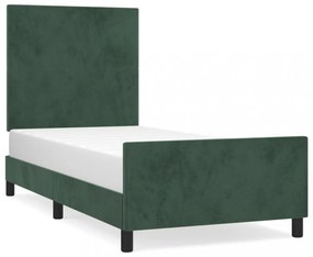 sötétzöld bársony ágykeret matrac nélkül 100x200 cm