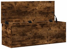 füstös tölgy színű szerelt fa tárolóláda 102 x 35 x 35 cm