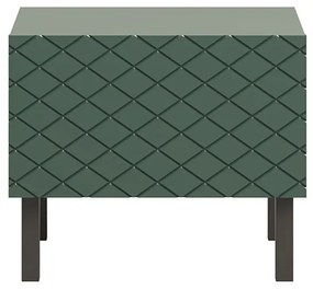 Scalia II 50 1SZ éjjeliszekrény szett 2 db - matt sötétzöld / fekete lábakkal
