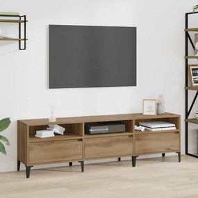 TV szekrény kézműves tölgy 150 x 30 x 44,5 cm Műszaki fa és vas