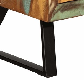 többszínű tömör újrahasznosított fa fiókos szekrény 70x35x70 cm