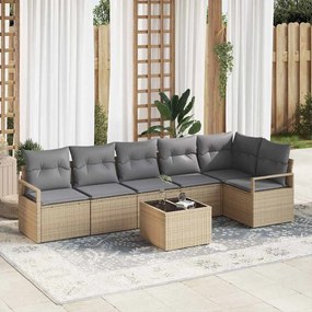 Kerti Kanapé Szett párnával 7 pcs Beige és Világosszürke