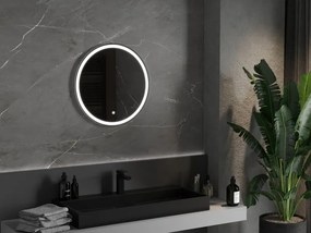 Mexen Gobi megvilágított fürdőszobai tükör, kerek 60 cm, LED 6000K, páramentesítő - 9801-060-060-611-00