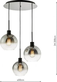 Dar Lighting modern függeszték lycia matt fekete darlyc8822