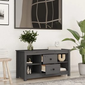 szürke tömör fenyőfa TV-szekrény 103 x 36,5 x 52 cm