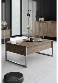 Dohányzóasztal Luxe - Walnut, Silver