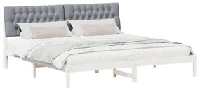 Ágykeret Kárpitozott Fejtámlával fejtámlával Fehér 200 x 200 cm