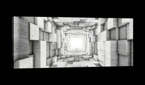 Vászonkép 145x45 Alagút 3D fa blokkok perspektíva mélység fény absztrakt