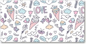 Fotó üvegkép Romantikus minta 140x70