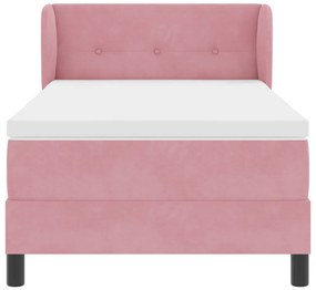Box Spring Ágy Matraccal Rózsaszín 80x200 cm Bársonyos