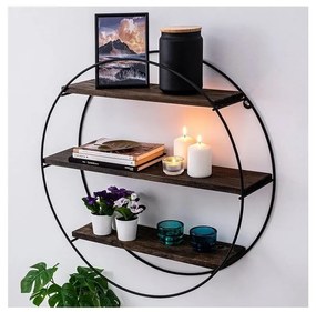 Fali polc TULIPA 60x15 cm lucfenyő/fekete