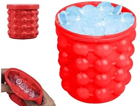 Szilikon jégkocka készítő és italhűtő - 12 x 14 cm - piros