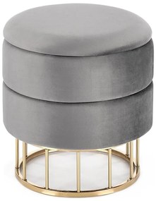 MINTY puff, 37 cm átmérő, szürke/arany színben