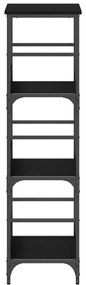 Könyvespolc Fekete Tölgy 50x33x117,5 cm Műanyag és Acél