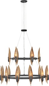 ELSTEAD QN-WILLOW18-CBK WILLOW Modern Csillár Fekete, Arany E14 IP20