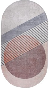 Világos rózsaszín-világosszürke mosható szőnyeg 120x180 cm Oval – Vitaus