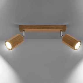 Sollux SL.1029 - Spotlámpa ZEKE 2xGU10/40W/230V tölgy