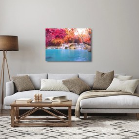 Türkiz lagúna, Laosz, Tat Kuang Si képe (üvegen) (70x50 cm)