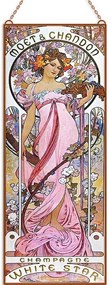 Alfons Mucha - Vintage Ladies (Garnitúra) üvegkép, falikép