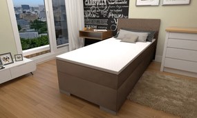 Boxspring ágy, egyszemélyes, barna, 90x200, univerzális, ADARA