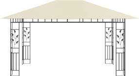 krémszínű pavilon szúnyoghálóval 4 x 3 x 2,73 m 180 g/m²