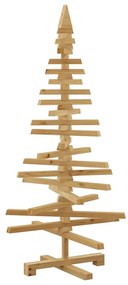 Fából készült Karácsonyfa állvánnyal Barna 120 cm Tömör fenyőfa