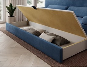 Kék kordbársony kinyitható-tárolóhelyes kanapé 236 cm Elioss – ELTAP