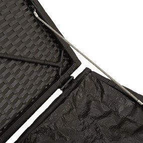 Kültéri Tároló Doboz Fekete és Krém Rattan, Poliészter 80 cm