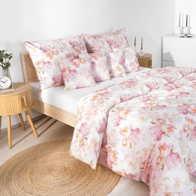Goldea pamut ágyneműhuzat deluxe - virágzó pünkösdi rózsavirágok 140 x 200 és 70 x 90 cm