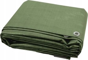 Ponyva zöld 150g 5m x 6m, fűzőlyukakkal, fagyálló, vízálló, Uv álló