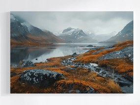 Canvas Vászonkép Hegyi Tó Ősz Skandinávia Természet 60x40