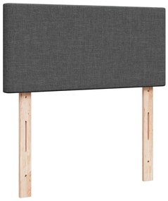 Ottomán ágy matraccal sötét szürke 90x200 cm szövet