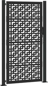 vidaXL fekete acél kerti kapu 100x175 cm kereszt mintával