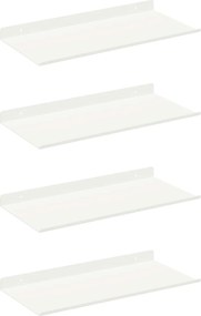 vidaXL Lebegő polc Falra szerelhető 4 pcs Fehér 40 x 18 x 2,5 cm Acél
