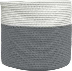 vidaXL szürke és fehér pamut tárolókosár Ø40 x 35 cm