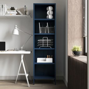 Könyvespolc MARIO, 500 x 1800 x 350 mm, Modern: sötétkék