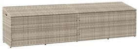 vidaXL világosszürke polyrattan kerti tárolóláda 220x50x58 cm