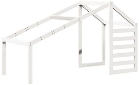 fehér tömör fenyőfa magasított ágy tetővel 90 x 190 cm