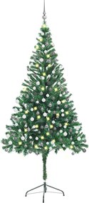 vidaXL megvilágított műkarácsonyfa 910 ággal gömb szettel 210 cm