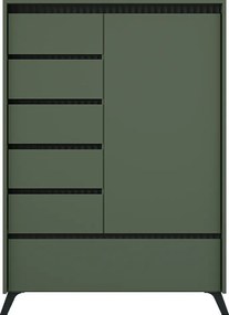 Komód, smoke zöld/fekete, LONGY REG1D5S1K