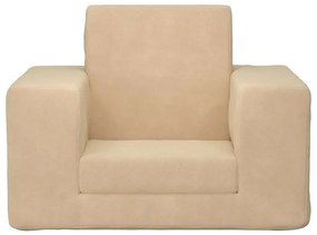 krémszínű puha plüss gyerek kanapéágy