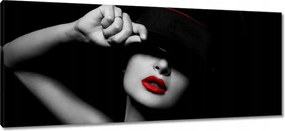 Vászonkép 100x40 Vörös ajkak Rúzs
