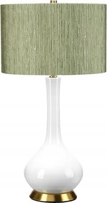 Kerámia asztali lámpa zöld-fehér 69 cm-es lámpaernyővel Elstead nappaliba